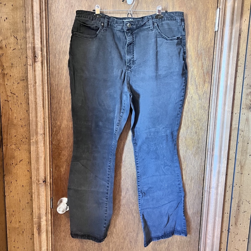 TERRA & SKY-Women's Black Bootcut 5 Pocket Jeans Size 20W